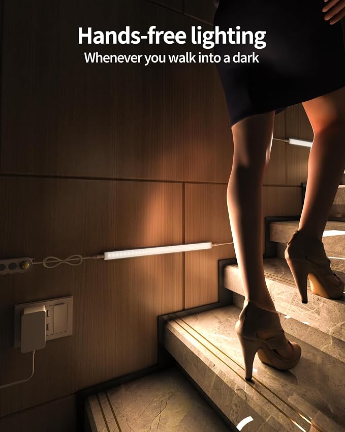 Motion Sensor Under Cabinet Lighting 2700K 3-Pack | Dimmable 12 inches Linkable Warm White 2700K