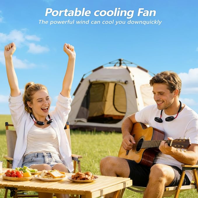 Neck Fan Portable Rechargeable: Personal Cooling Wearable Fan Around your Neck that Blow Cold Air for Men Women - Usb Should Fan Battery Operated for Travel and Outdoor Sports