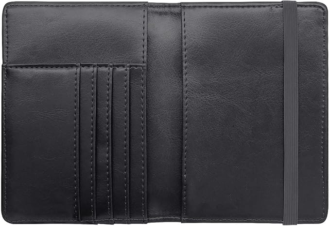 Coco Rossi Passport Holder for Travel Men Slim RFID Passport Cover Wallet | Travel Essentials, Passport Book Holders, Passport Wallet Cover Case, PU Leather, Black, Thin, Spliced Design, Carbon Fibre