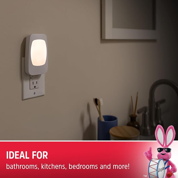 Energizer 4-in-1 LED Power Failure Night Light, 6 Pack, Plug-in, Light Sensing, Auto On/Off, Foldable Plug, Soft White, Emergency Flashlight, Tabletop Light, Hurricane, Storm, Tornado, 43666-P1