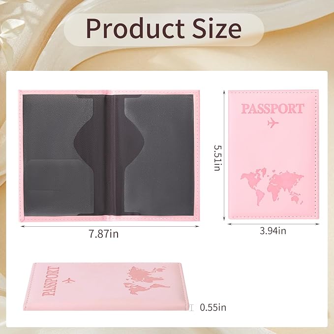 3Pcs Passport Holder for Travel, Family Passport Cover | Pink, Black, and Green, Passport Book Holder for Credit Card, Cash, Air Ticket
