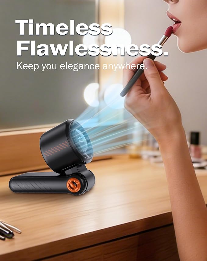 Portable High-Speed Handheld Fan with LED Display, [Smart Power & Wind Control], 4000mAh Rechargeable Mini Personal Fan, 5 Speeds, Quiet USB Travel Fan for Outdoor, Commuting