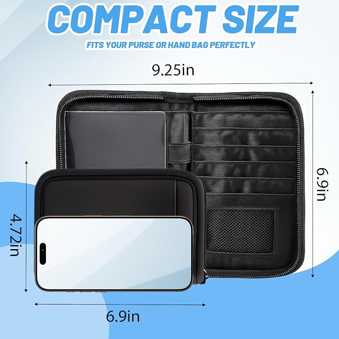 Passport Holder for Travel, RFID Blocking Wallet for Couples Men and Family | Multi-compartment organizer holds passports, cards, tickets, IDs and cash for women, couples and international family travel