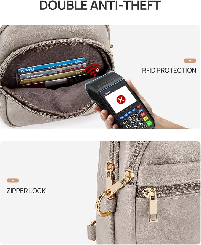 CHOLISS Anti Theft Small Sling Bag for Women and Men RFID Leather Crossbody Bags Fanny Pack Chest Bag Travel Purse Daypacks