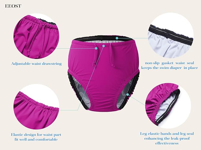 Adult Reusable Swim Diapers Special Needs Swimwear for Incontinence | Adult reusable swim diaper with waterproof leakproof cover for incontinence and pool use