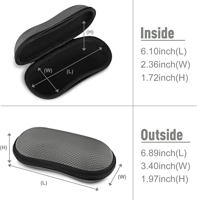 FINTIE Sunglasses Case, Hard EVA Shell Shockproof Sport Glasses Case with Metal Carabiner Travel Zipper Eyeglasses Holder