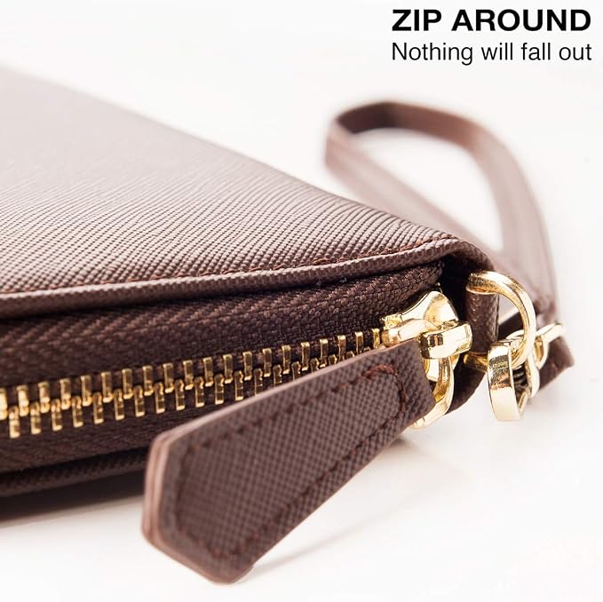Travel Document Organizer - RFID Passport Wallet Case Family Holder Id Wristlet