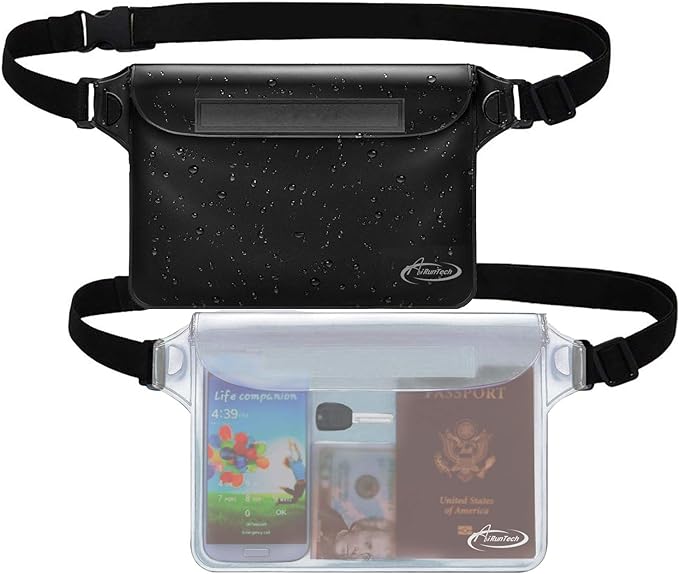 AiRunTech Waterproof Fanny Pack,Phone Pouch Dry Bag for Passport Wallet Purse,Floating Waterproof Bags for Travel Beach Swimming Kayaking Boating Cruise Accessories