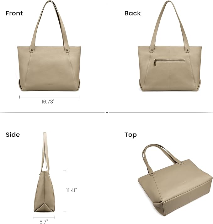 befen Genuine Leather Tote Bag for Women Work, Women's Leather Shoulder Bags Purses Satchel Handbags with Laptop Compartment