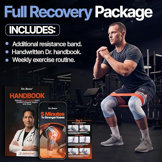 DR. BRACE Elite Compression Knee Brace for Women & Men, (2-Pack) Knee Support Compression Sleeve, Workout Sports Knee Braces for Meniscus Tear, ACL & Arthritis Pain Relief - Check Size Guide Video (Uranus, Small)