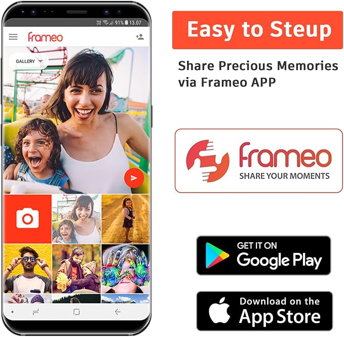 Frameo 10.1 inch Digital Picture Frame WiFi Smart Digital Photo Frame Wood | IPS HD 1280 * 800 1080P Touch Screen Auto-Rotate Easy Setup to use Free Share Photos and Videos Gift for mon Father Women