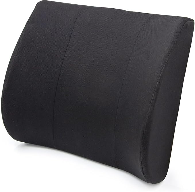 DMI Lumbar Support Pillow for Chair to Assist with Back Support with Removable Washable Cover to Ease Lower Back Pain While Improving Posture, 14 x 13 x 5, Contoured Foam, Standard, Black (Pack of 5)