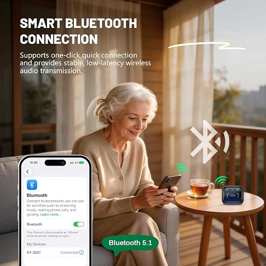 Bluetooth Hearing Aids for Seniors,Rechargeable Touch Control LED Screen | AI Smart Noise Reduction Hearing Assistance Device With Directional Sound Pickup,3 Modes,16 Volume, 80H Battery Life