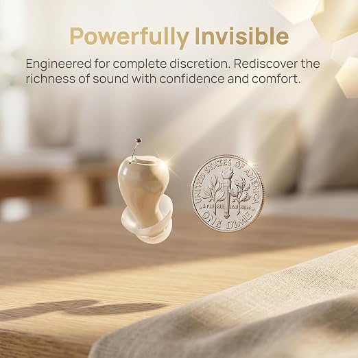Rechargeable Hearing Aids for Seniors Intelligent Noise Cancellation Not Hearing Amplifiers for Clear Sound 16-Channel Digital Chips Super-Mini Invisible Design Comfort Fit in Ear Canal & 7-Day Ultra Standby