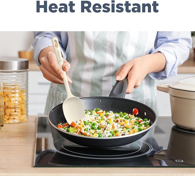 5 Pieces Silicone Spatula Set, Food Grade Rubber Spatula, Upgrade Strong Handle with Ergonomic Grip, Heat Resistant Up to 600°F for Nonstick Cookware, Cooking