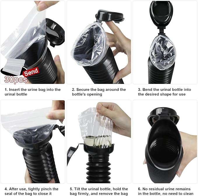 Pee Bottles for Men,Portable Urinal for Men,Collapsible Urine Bottle 750ML | Car Urinals for Men and Women,Emergency Urinal Bottle Shrinkable Pocket Toilet for Travel,Camping,Traffic Jam,Road Trips