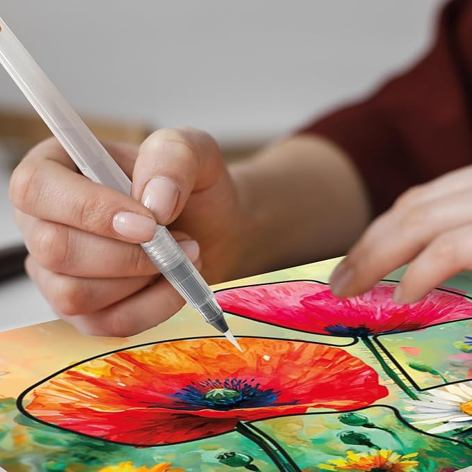 QUOKKA Reusable Water Painting Dementia Activities for Seniors – Alzheimer’s Products for Elderly – Water Doodle Set Vibrant Blooms – Activity Kits for Dementia Patients – Crafts Gift for Seniors