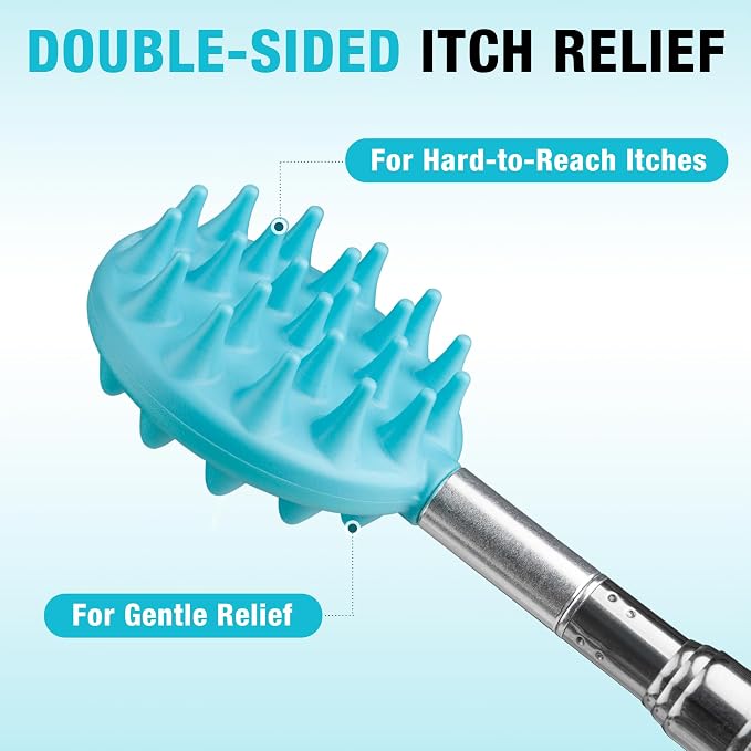 DURATECH Telescoping Back Scratcher and Pick-Up Tool Set with Pouch | 5 Interchangeable Heads, Extendable Back Scratcher, 2 lb Magnetic Pickup Tool, Telescoping Inspection Mirror