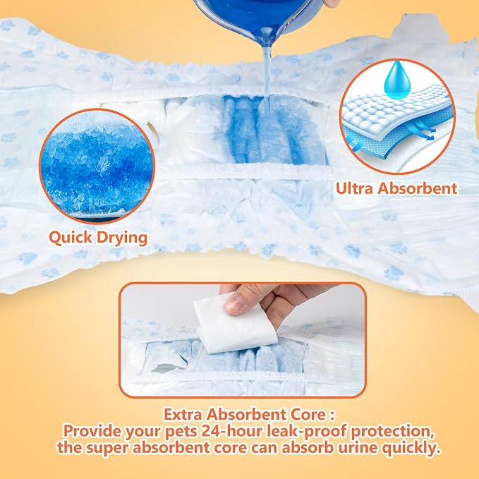 Pet Soft Dog Diapers Female - Disposable Puppy Diapers, Cat Diaper 36pcs XXSmall