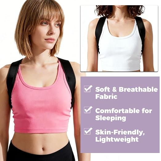 2PCS Posture Corrector Set,Nighttime Posture Brace Sleeping and Adjustable Back Straps For Posture,Unisex,Provides Soft and Comfortable Back Support,Effectively Relieves Pain