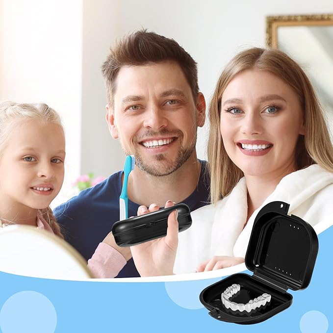 Sherr 120 Pcs Dental Retainer Case with Holes Black Denture Case Mouth Guard Holder False Teeth Container Multicolored Retainer Holder for Travel Office Home