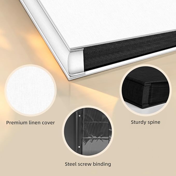 Popotop Photo Album 4x6 600 Pockets for Wedding Gifts,Linen Hardcover Picture Albums for Family Anniversary Baby Vacation Pictures