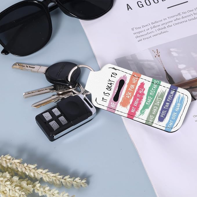 Chapstick Holder Keychain Lip Balm Holder with Clip