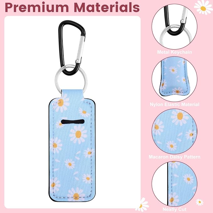 Pengxiaomei 3 Pcs Chapsticks Holder Keychain for Lipstick, Stocking Stuffers for Teen Girls Women Small Christmas Gifts