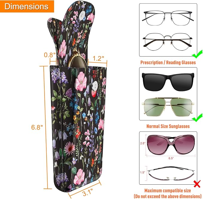 FINTIE Double Glasses Case with Carabiner Hook, Portable Vegan Leather Eyeglass Case Anti-scratch Sunglasses Pouch