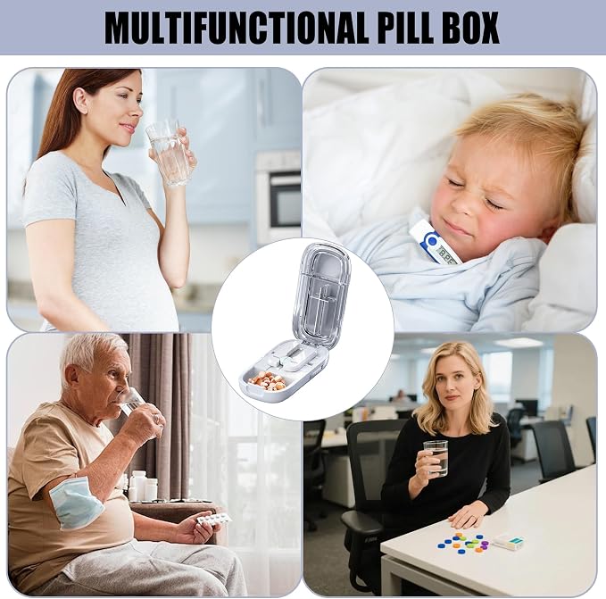 E Chu Pill Cutter Splitter for Small and Tiny Pills - Adjustable Pill Splitter with Centering Device for Cutting Multiple Pills, Accurate Alignment and Easy to Use