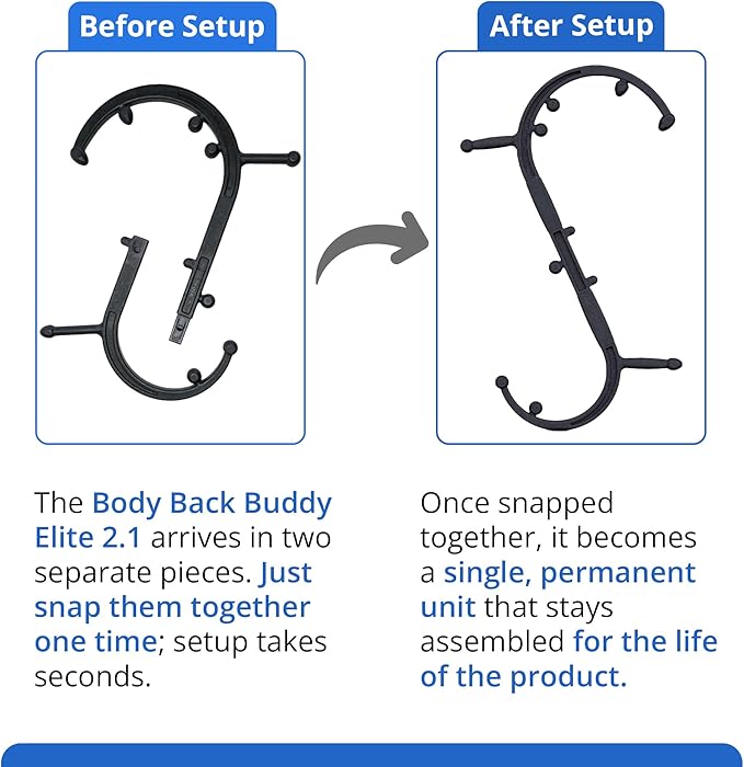 Body Back Buddy Elite – USA Made – Trigger Point Massage Tool (Black)