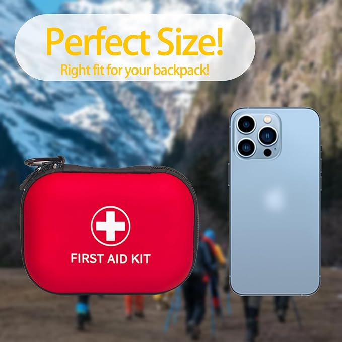 Prelady 138 Pcs Mini First Aid Kit Travel Size, TSA Approved Small First Aid Kit for Car, Hiking & Home, Compact Travel Medicine Kit, Med Kit