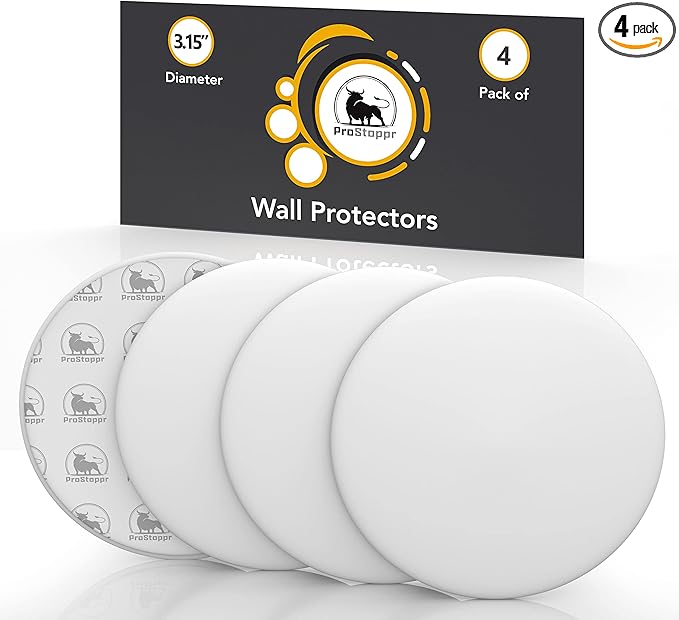 Door Stoppers - Large 3.15" (4 Pack) - Door Stoppers for Wall with Strong Back Adhesive - Quiet and Shock Absorbent Silicone Wall Protectors from Door Knobs - Protects Every Surface - White