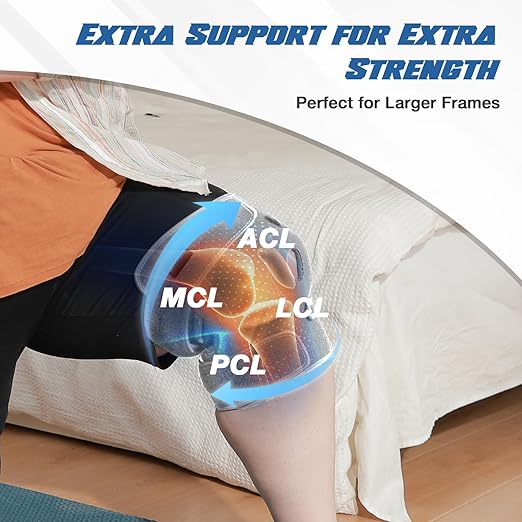 Nvorliy Knee Brace for Women Plus Size for Knee Pain (XL-8XL) - Extra Large Knee Brace with Side Stabilizers for Arthritis, Meniscus Tear, Knee Pain Relief, ACL, LCL, MCL (7XL/8XL, Grey)