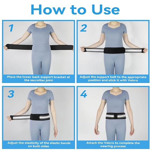 Waist Belt Sacroiliac Hip Belt, Lumbar Support Sciatica Pain Relief, Sacroiliac SI Joint - Lower Back Support Brace for Women and Men, Non-Slip and Adjustable & Breathable Back Pain Relief