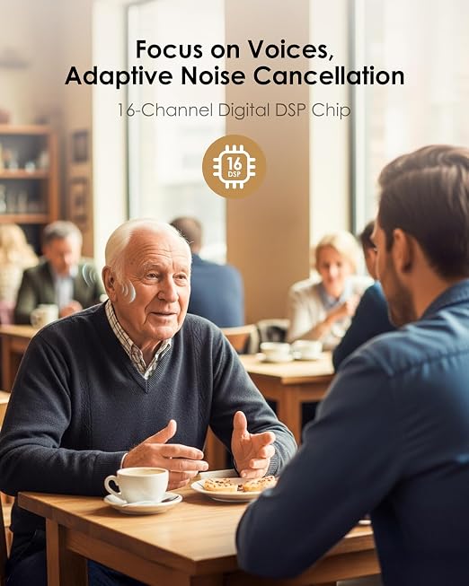 Karthus OTC Hearing Aids for Seniors, Rechargeable Behind-Ear Hearing Aids for Mild to Moderate Hearing Loss, Clear Conversations, No App, Easy One-Button Control, 100H Battery, Matt Black