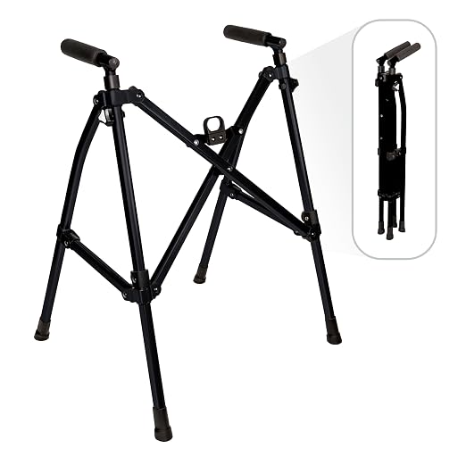 Stander Wonder Walker Lite Short, Lightweight Junior Folding Mobility Aid for Petite Adults, Seniors, and Elderly, Collapsible Travel Assistant with Rubber Feet for Support, Matte Black