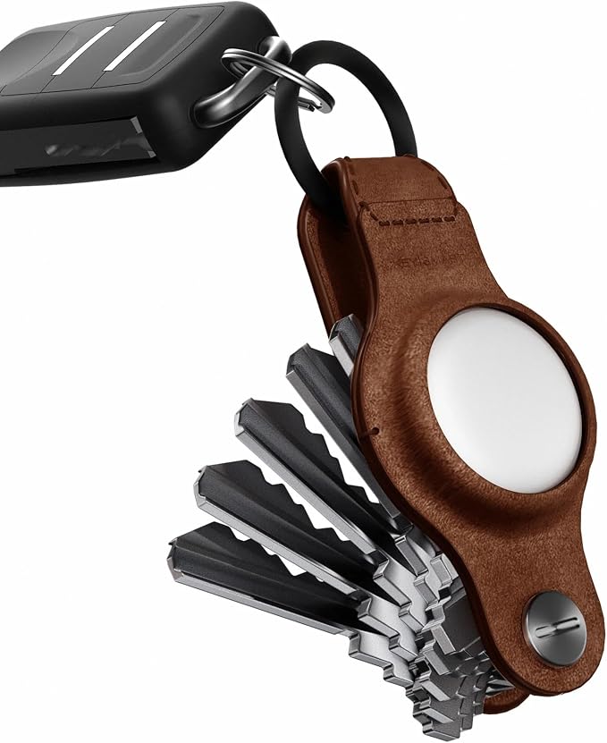 KeySmart Air - Premium Keychain Key Holder Compatible with Apple AirTag, 5 Key Organizer Keychain, Air Tags Not Included