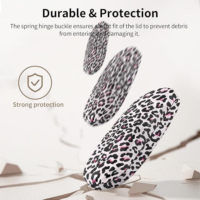 Glasses Case Hard Shell, Leather Protective Case for Sunglasses with Cleaning Cloth, Cute Eyeglass Cases for Women