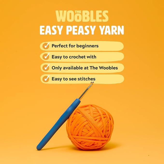 The Woobles Amigurumi Crochet Kit for Beginners (Kiki the Chick) | As seen on Shark Tank, Kit includes: Easy Peasy Yarn, pre-started piece, hook, safety eyes, stuffing, video tutorials
