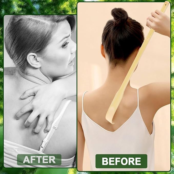 Bamboo Back Scratcher 50Pcs, Christmas Stocking Stuffers Bulk Party Game Prizes for Adults, 16.5" Long Handle Traditional Polished Thick Body Massage for Elderly Men Women Adults, Family Nursing Gifts