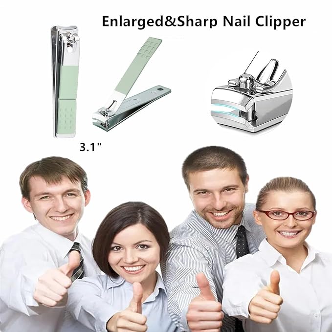 Manicure Set Nail Clipper Set Women Men Nail Clippers Kit Toenail Fingernail Cutters Personal Care Tools Manicure Pedicure with Travel Case Nail Grooming Kit Valentine's Day Gifts for Women Men