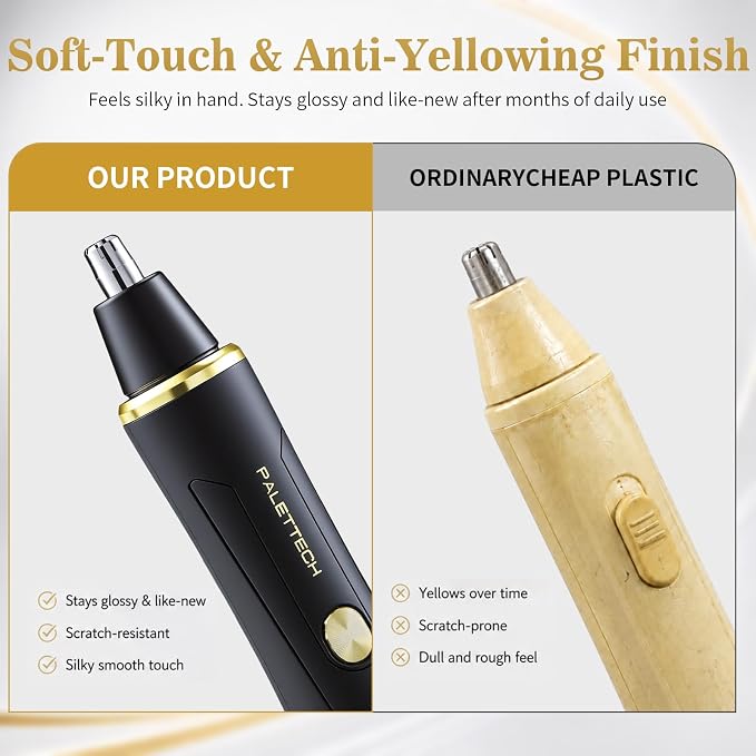 Nose Hair Trimmer for Men, Ear and Nose Trimmer for Men, USB-C Rechargeable, 6500 RPM Painless, 40 Days Use, Nose Hair Trimmer for Women, Dual-Edge Blades, Low Noise, Gift for Men & Women