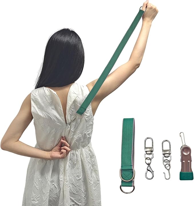 Detachable Zipper Puller Helper for Dress and Boots, Effortless Zipping with Hook and Clip for Various Types of Zippers (Green)