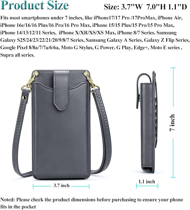 Peacocktion Small Crossbody Cell Phone Purse for Women, Lightweight Mini Small Crossbody Bags for Women with Card Slots