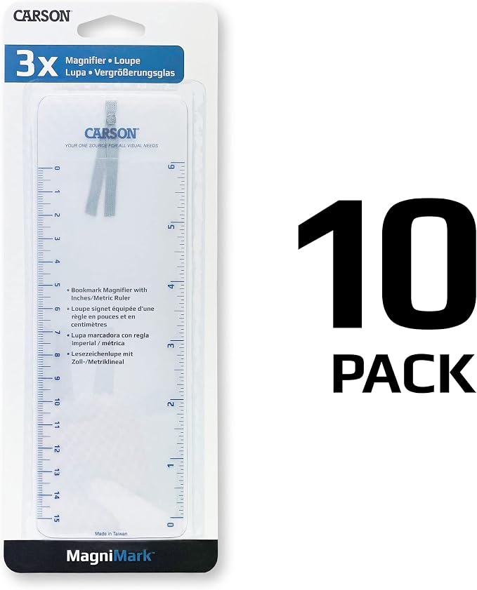 Carson MagniMark Fresnel 3x Power Page Magnifiers with 6-Inch Ruler - Set of 10 (MM-22MU)