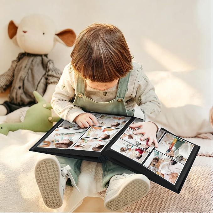 Popotop Photo Album 4x6 600 Pockets for Wedding Gifts,Linen Hardcover Picture Albums for Family Anniversary Baby Vacation Pictures