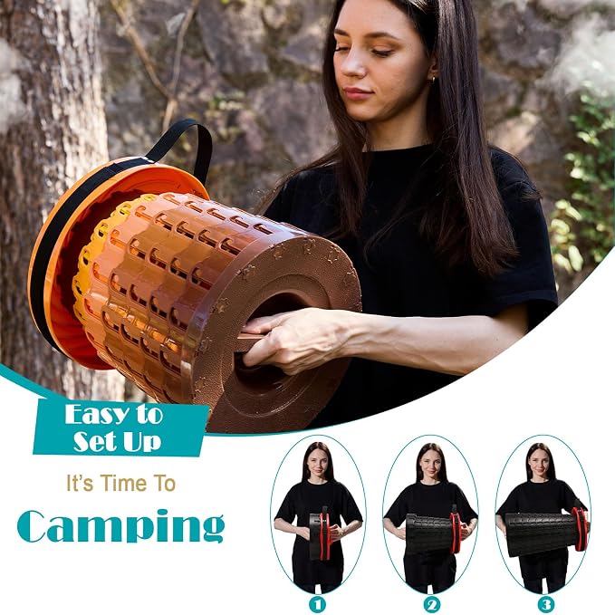 Collapsible Stool with Cushion,1000 lbs Capacity,19.7-in Adjustable Height | Wider & Taller Heavy Duty Portable Telescoping Folding Seat Chair for Adults Camping,Fishing,Travel,Queue Wait,Stadium View