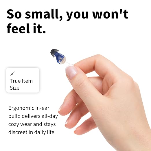 OTC Rechargeable Digital Hearing Aids for Seniors Adults | In-Ear Discreet Design, No Bluetooth Needed, Automatic Noise Cancellation, 6 Volume Levels, 4 Scene Modes, 60H Long Battery