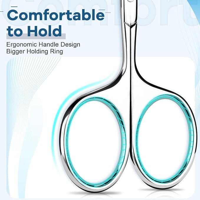 Hdama Nose Hair Scissors, Safety Blunt Tip, Facial Ear Grooming, Men Women | Small compact design for trimming eyebrow, mustache, and beard. Suitable for men and women.